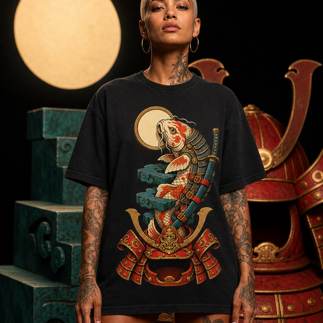 Dream Eater Ronin Surrealist Koi Samurai Graphic Tee