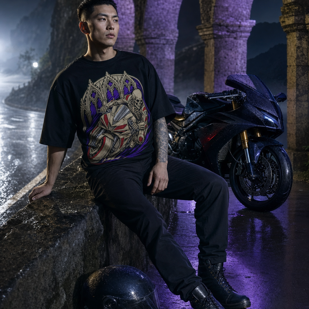 Reaper's Hairpin Gothic Motorcycle Graphic Tee