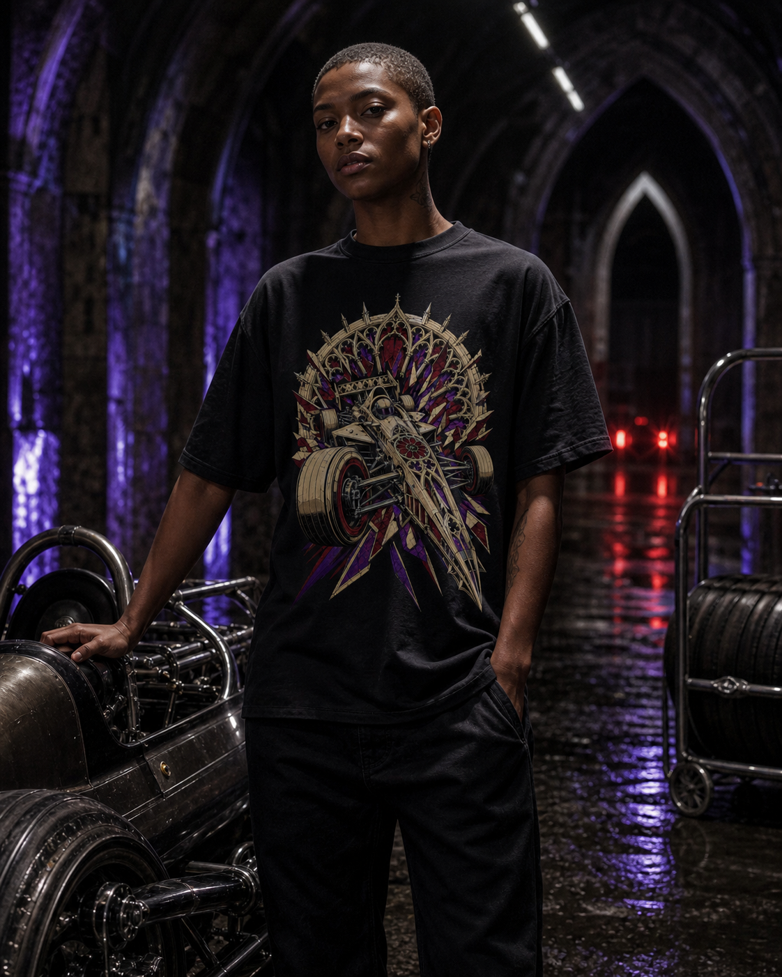 Cathedral Launch Gothic Racing Graphic Tee