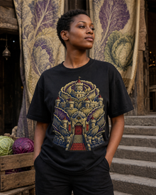 Cabbage Citadel Medieval Woodcut Graphic Tee
