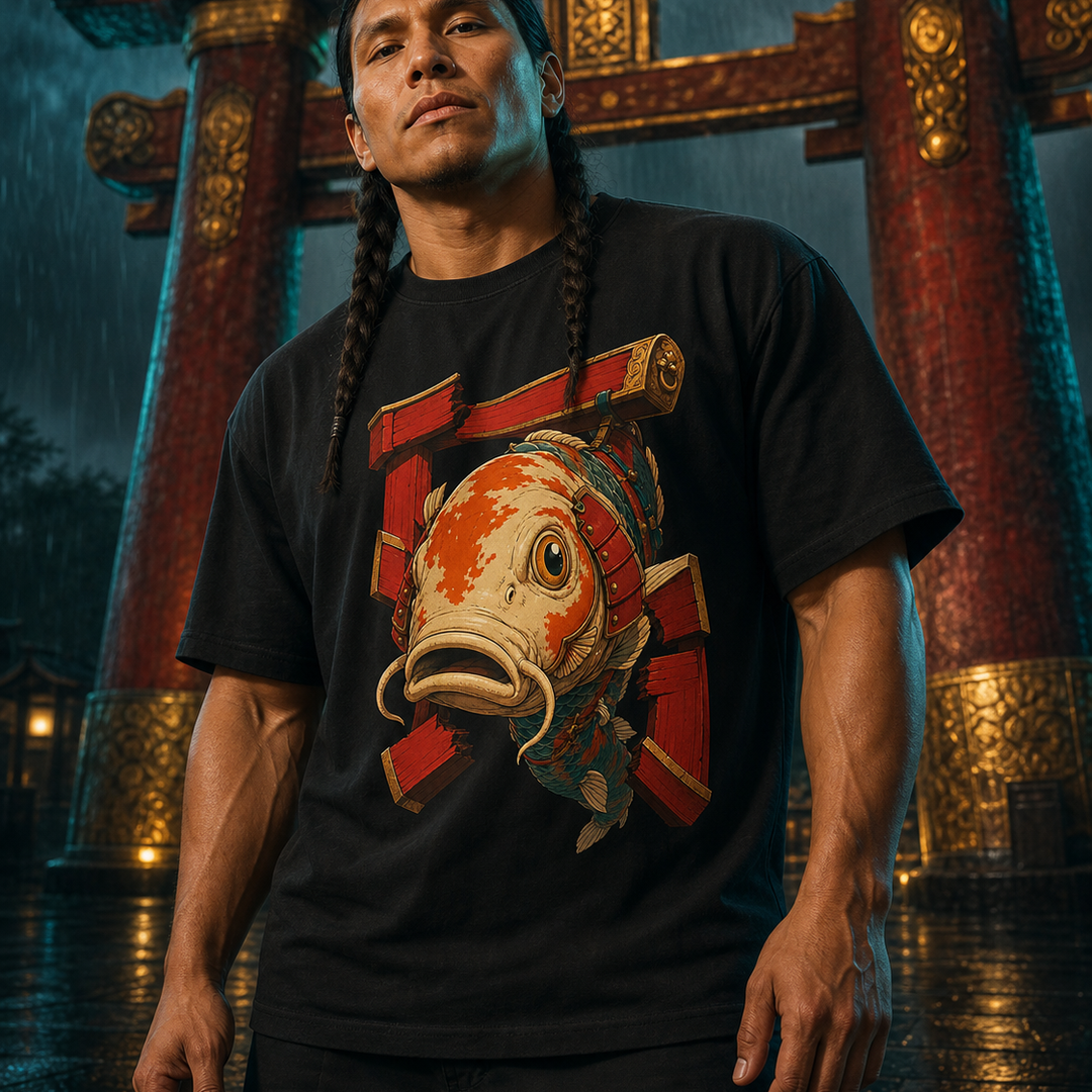 Gatebreaker Leviathan Surrealist Koi Samurai Graphic Tee