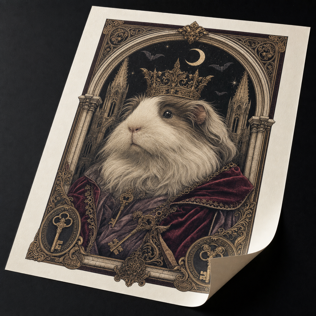 Custom Guinea Pig Gothic Cathedral Fine Art Poster