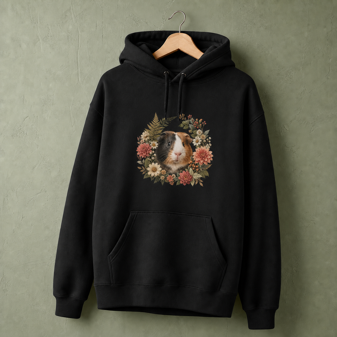 Custom Guinea Pig Botanical Bloom Portrait Hoodie