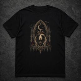 Custom guinea pig Gothic Cathedral portrait T-shirt with realistic standard full-front print scale
