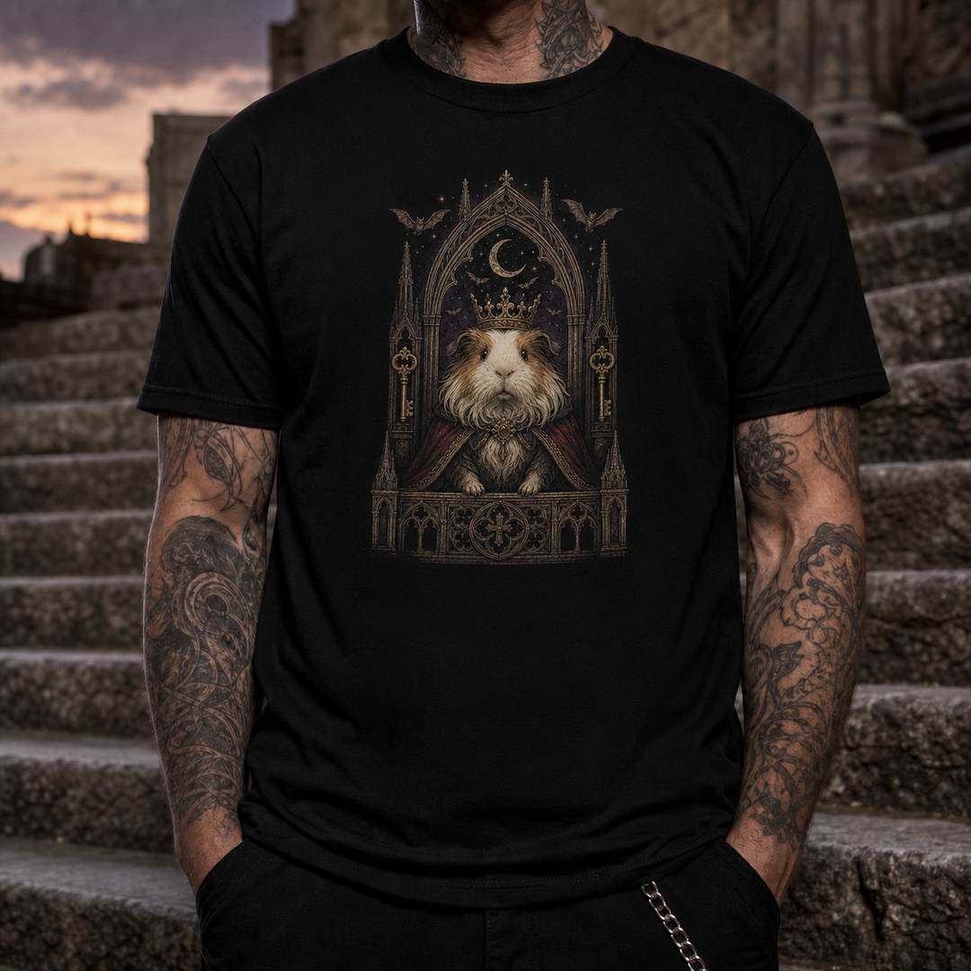 Custom Guinea Pig Gothic Cathedral Portrait T-Shirt