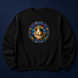 Custom guinea pig Stained Glass sweatshirt with realistic standard full-front print scale