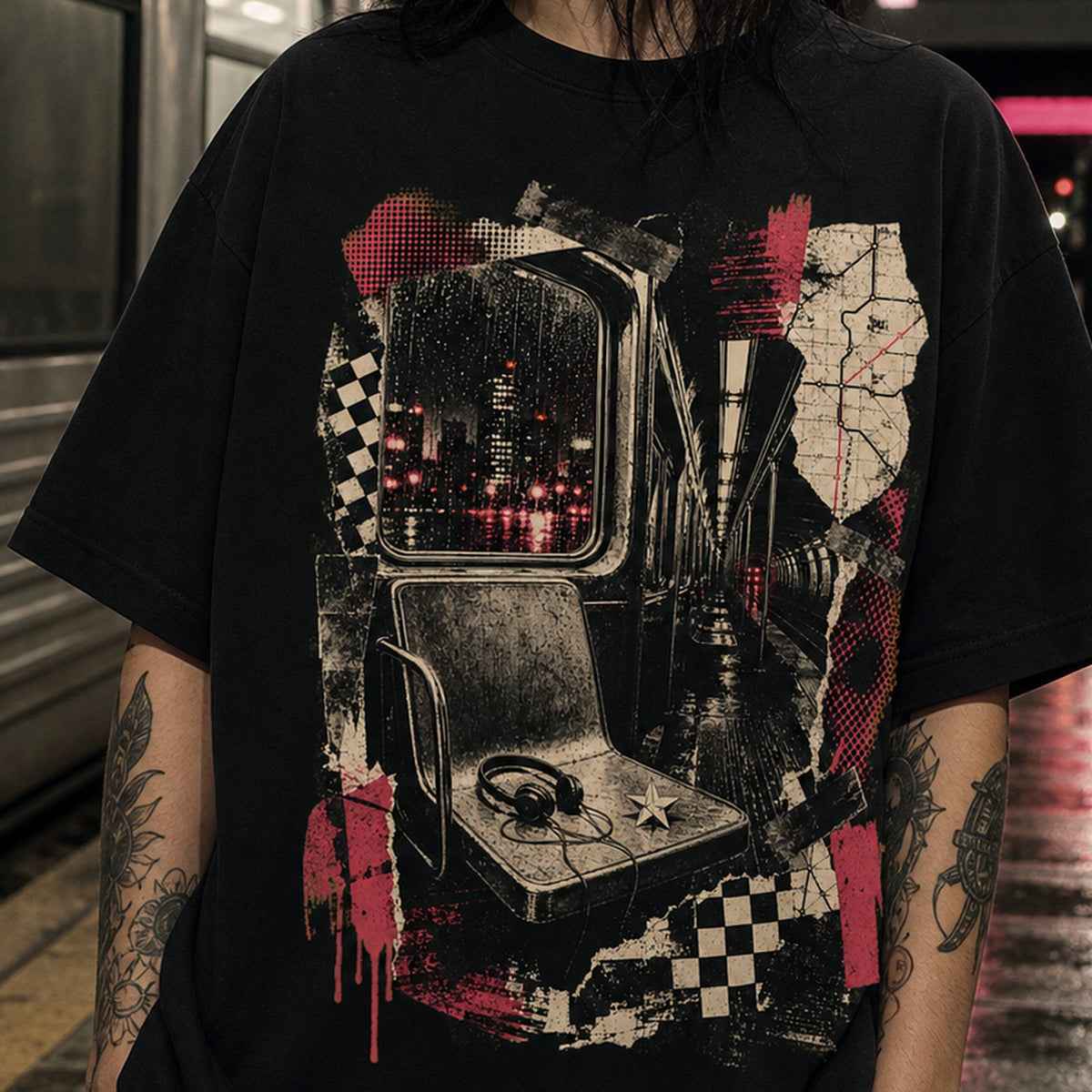 Last Train Home Heavy Oversized Emo Tee