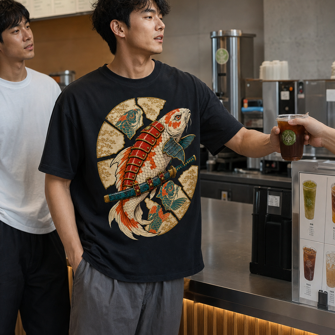 Mirrorbreaker Ronin Surrealist Koi Samurai Graphic Tee