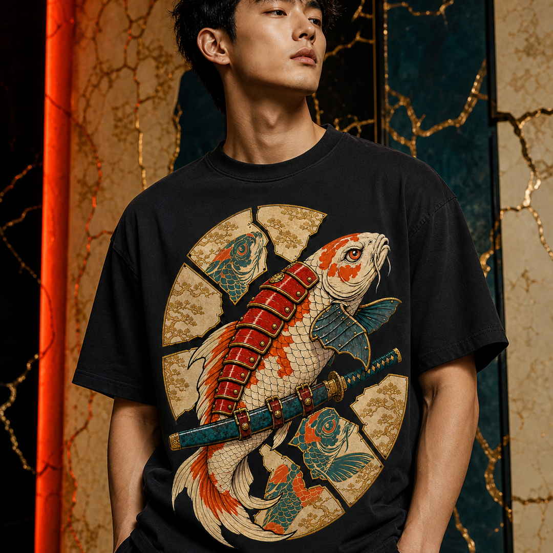 Mirrorbreaker Ronin Surrealist Koi Samurai Graphic Tee