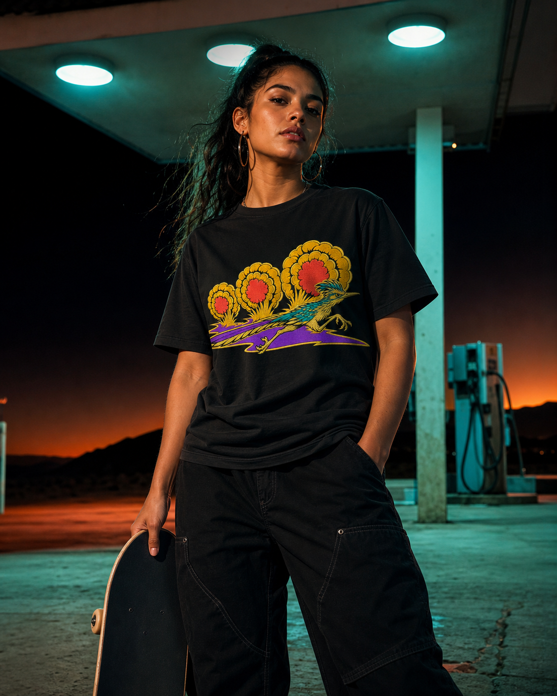 Comet Roadrunner Embroidered Western Graphic Tee