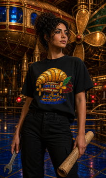 Croissant Airship Stained Glass Adventure Graphic Tee