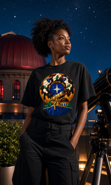 Donut Nebula Observatory Stained Glass Adventure Graphic Tee