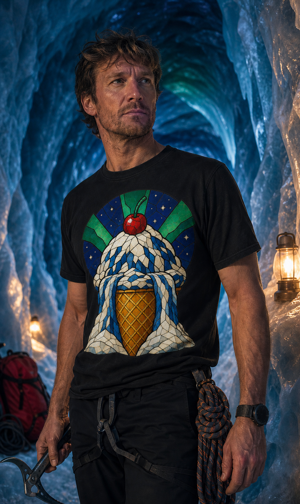 Ice Cream Glacier Stained Glass Adventure Graphic Tee