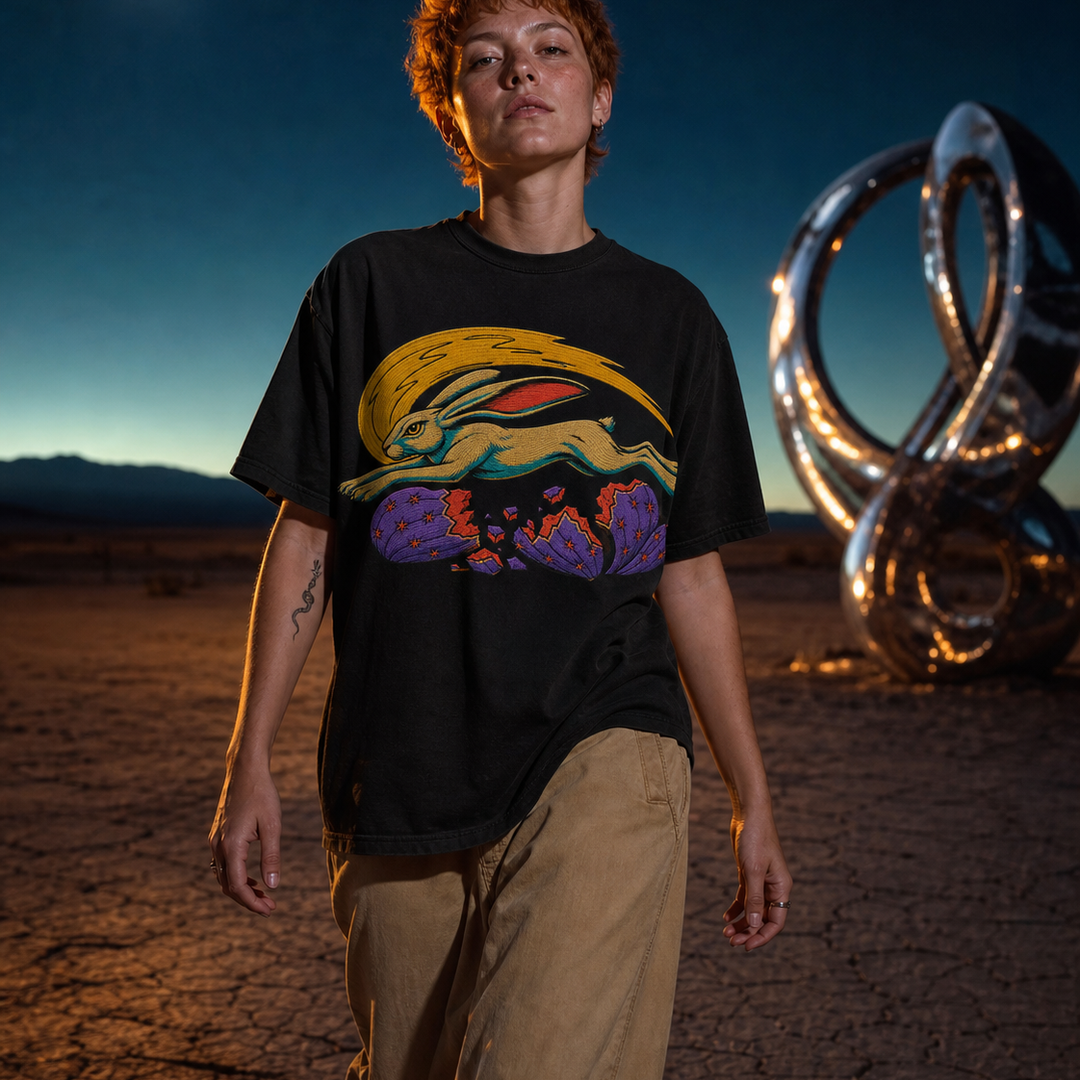 Meteor Jackrabbit Embroidered Western Graphic Tee