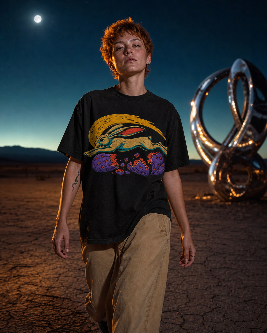 Meteor Jackrabbit Embroidered Western Graphic Tee