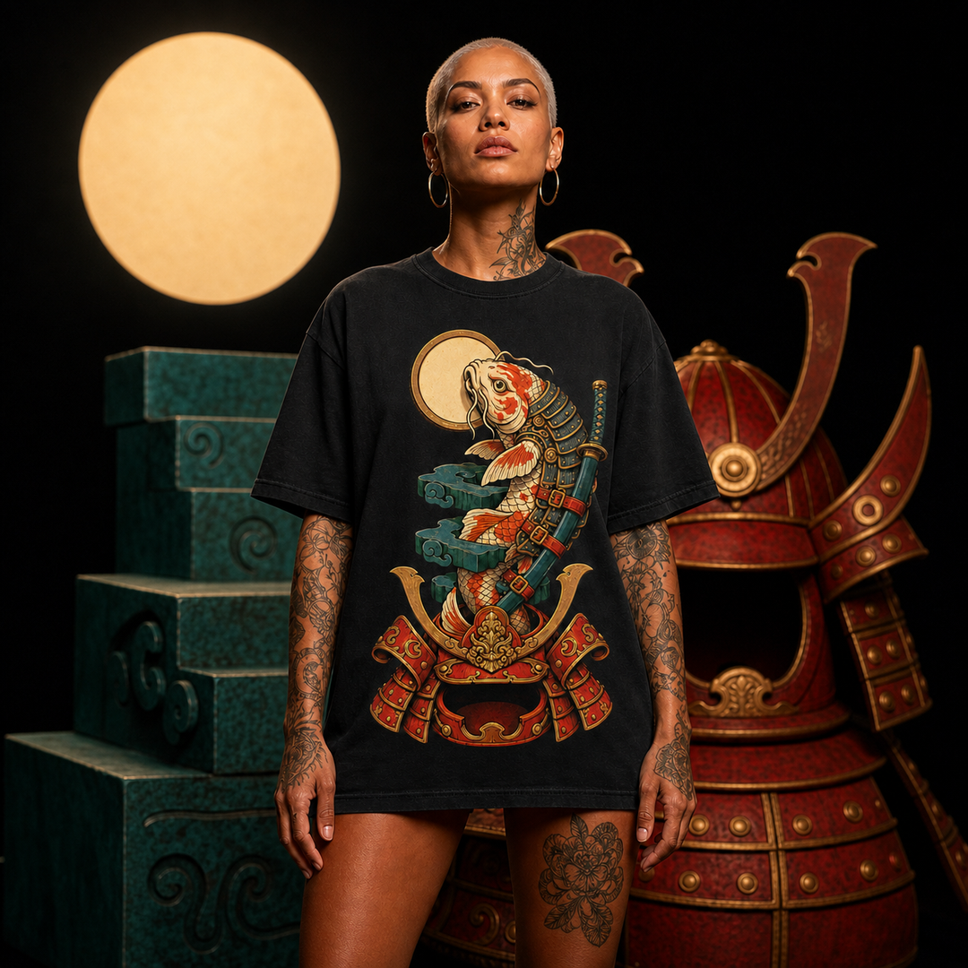 Dream Eater Ronin Surrealist Koi Samurai Graphic Tee