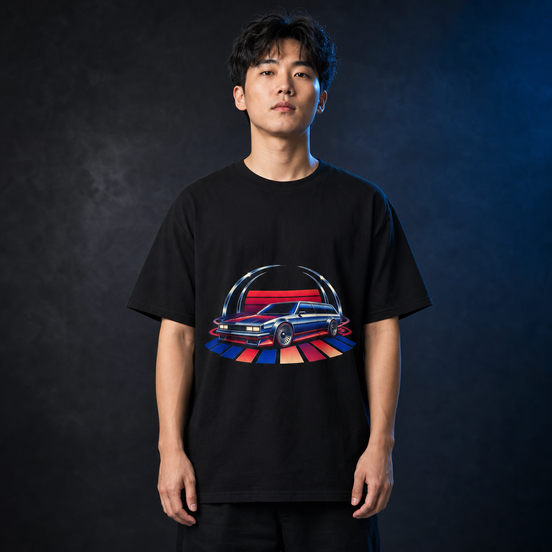 Retro Futurist Sport Wagon Graphic Tee