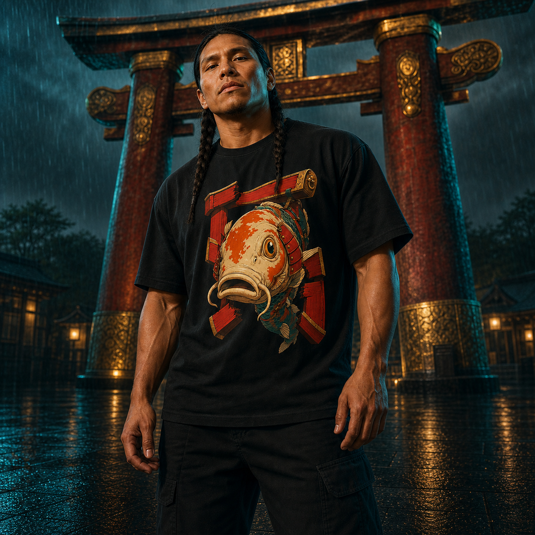 Gatebreaker Leviathan Surrealist Koi Samurai Graphic Tee