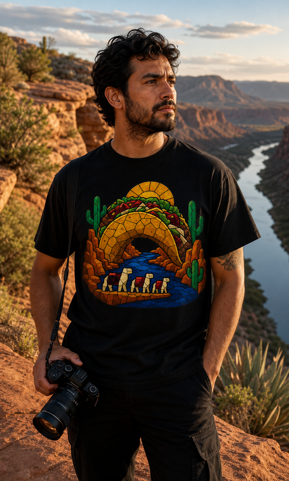 Taco Canyon Caravan Stained Glass Adventure Graphic Tee