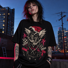 Paper Wings After Midnight Heavy Oversized Emo Tee
