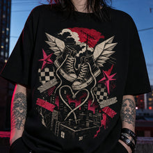 Paper Wings After Midnight Heavy Oversized Emo Tee