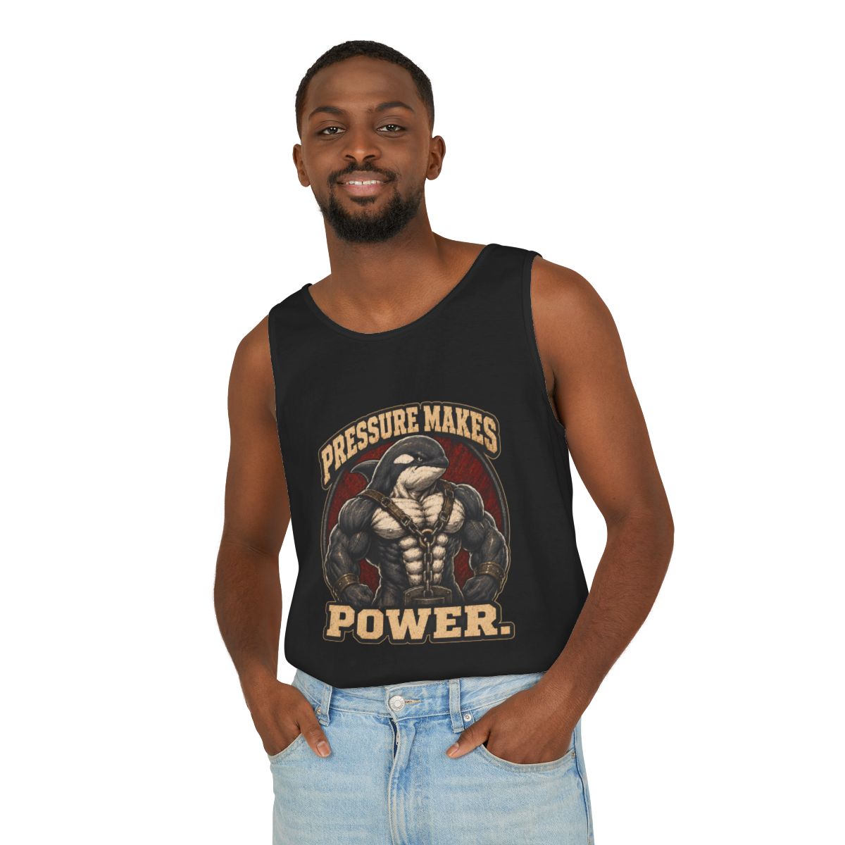 Pressure Makes Power Orca Black Workout Tank