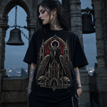 Raven Eclipse Cathedral Heavy Oversized Gothic Tee