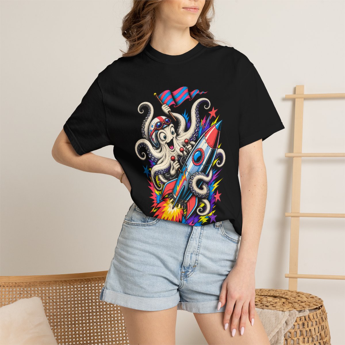 Rocket Octopus Daredevil Cosmic Sideshow Graphic Tee