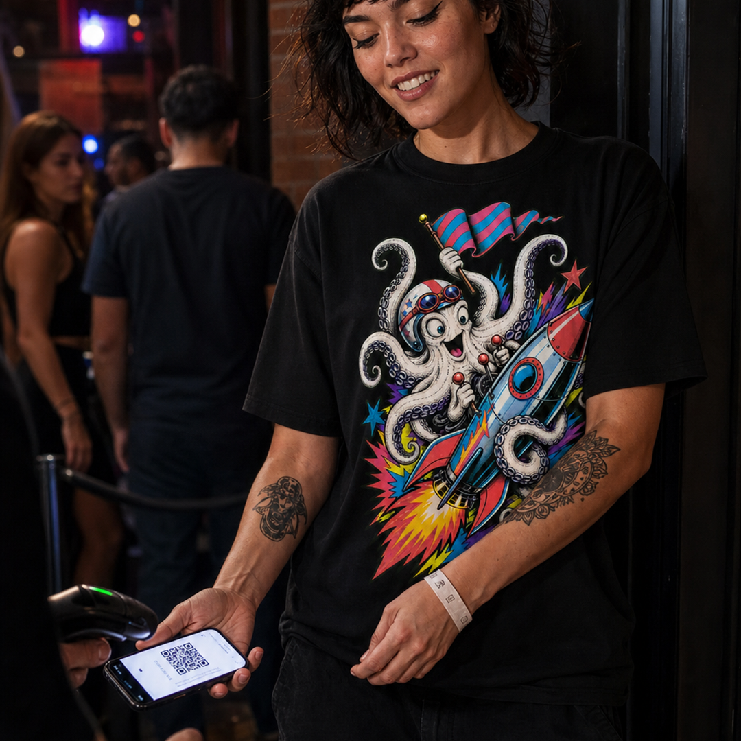 Rocket Octopus Daredevil Cosmic Sideshow Graphic Tee