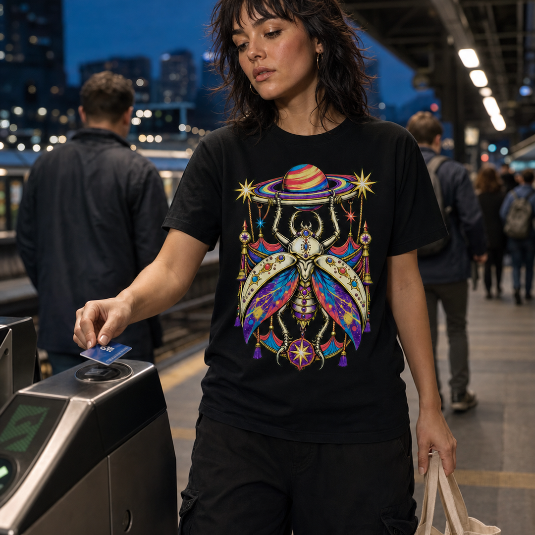 Saturn Beetle Trapeze Cosmic Sideshow Graphic Tee