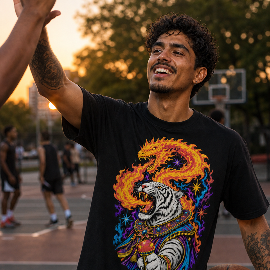 Solar Tiger Firebreather Cosmic Sideshow Graphic Tee