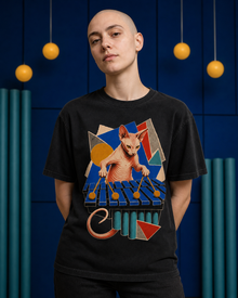 Sphynx Cat Vibraphone Hard-Bop Collage Graphic Tee