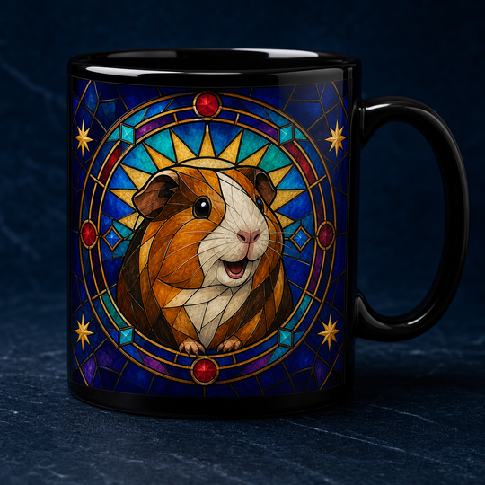 Custom Guinea Pig Stained Glass Portrait Mug