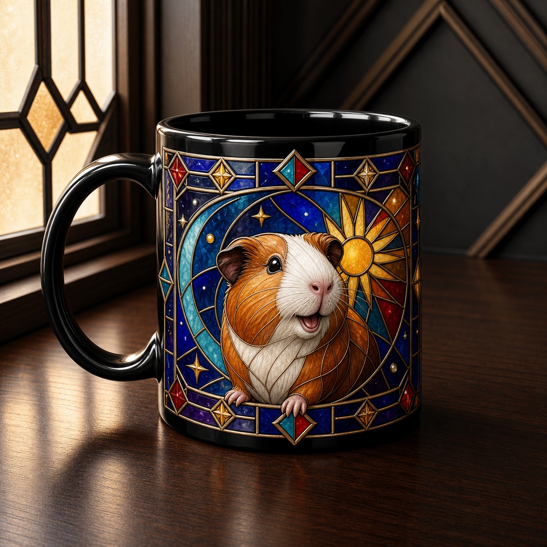Custom Guinea Pig Stained Glass Portrait Mug