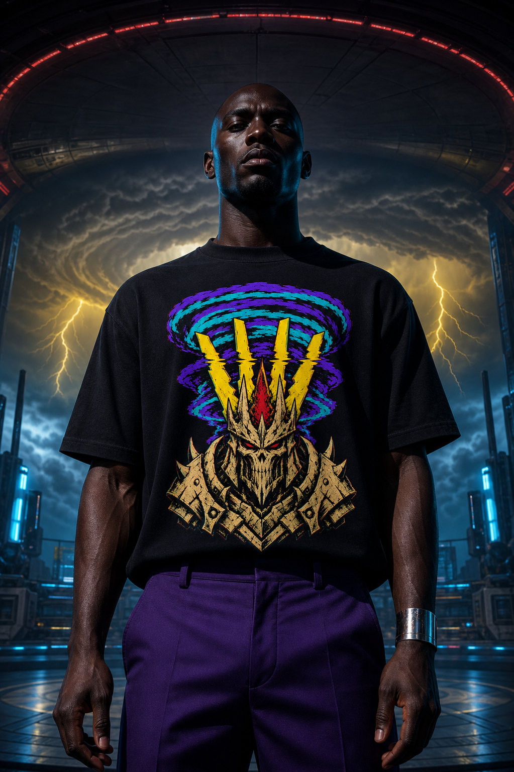 Supercell Coronation VHS Horror Graphic Tee worn on a Black tee in the Drop 3 - Cataclysm Court campaign