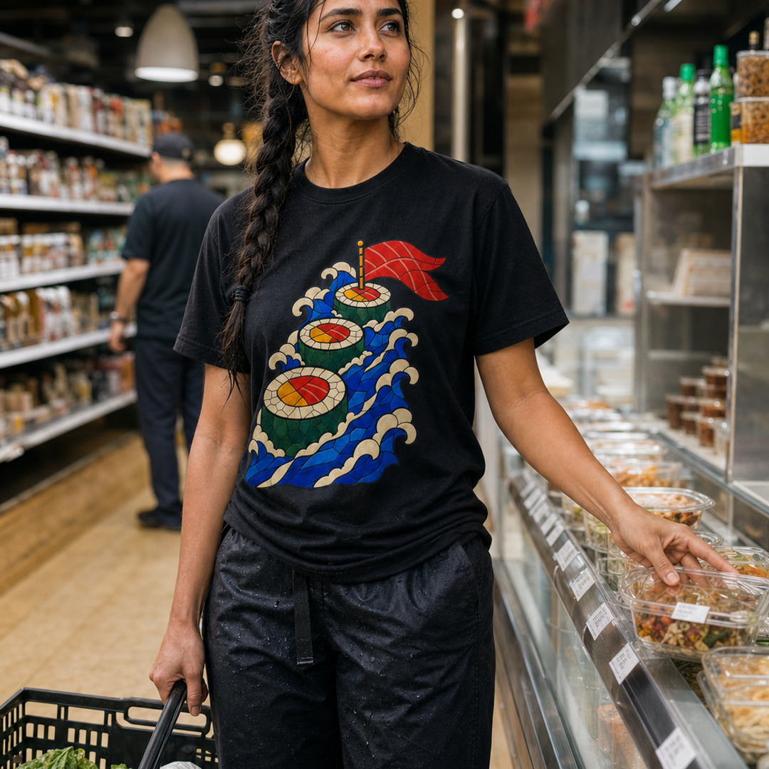 Sushi Rapids Stained Glass Adventure Graphic Tee
