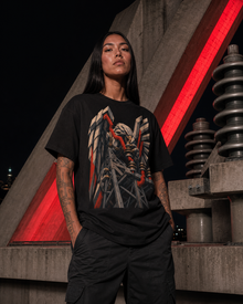 Thunderbird Line Crew Brutalist Mythic Industrial Graphic Tee