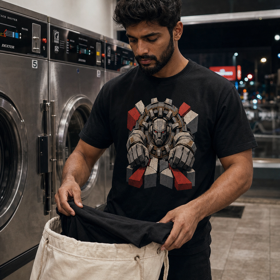 Tunnel-Borer Golem Brutalist Mythic Industrial Graphic Tee