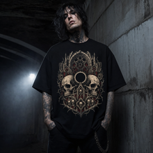 Twin Skull Eclipse Heavy Oversized Gothic Tee
