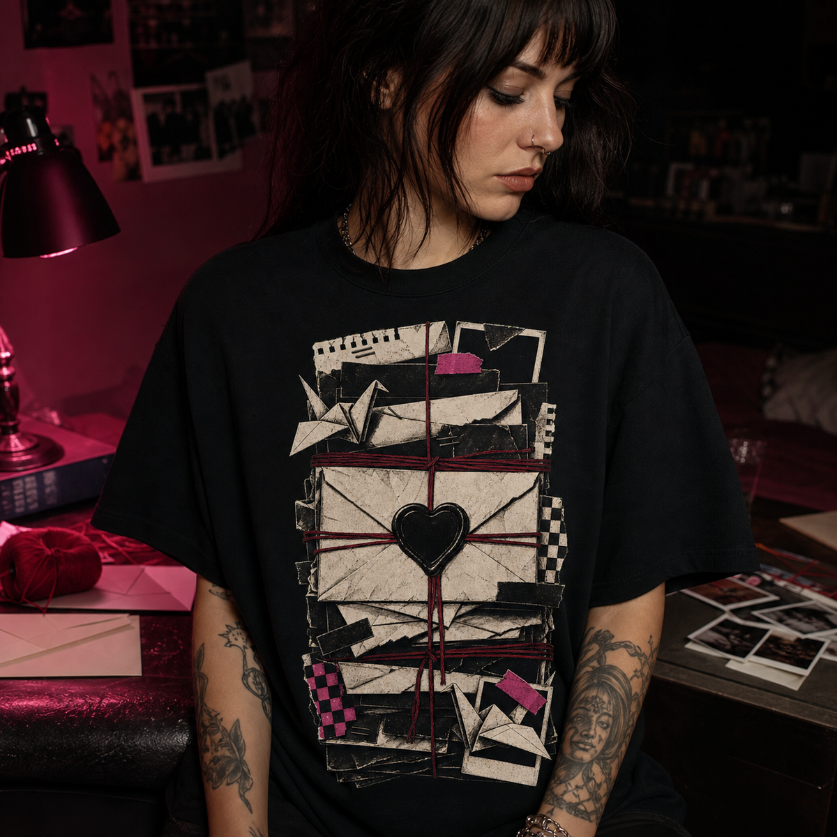 Unsent Letters Heavy Oversized Emo Tee